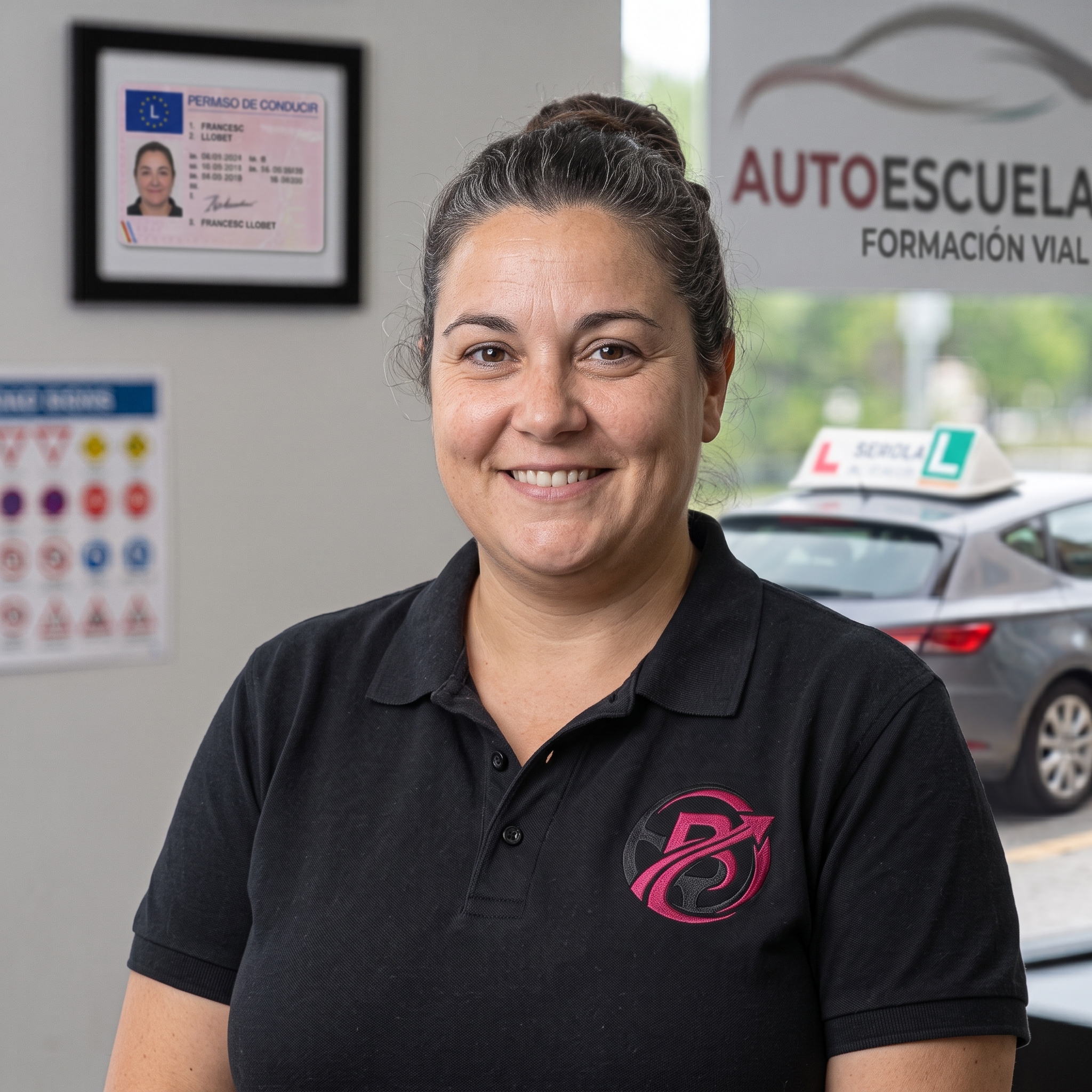 N&uacute;ria Camps, instructora de coche
